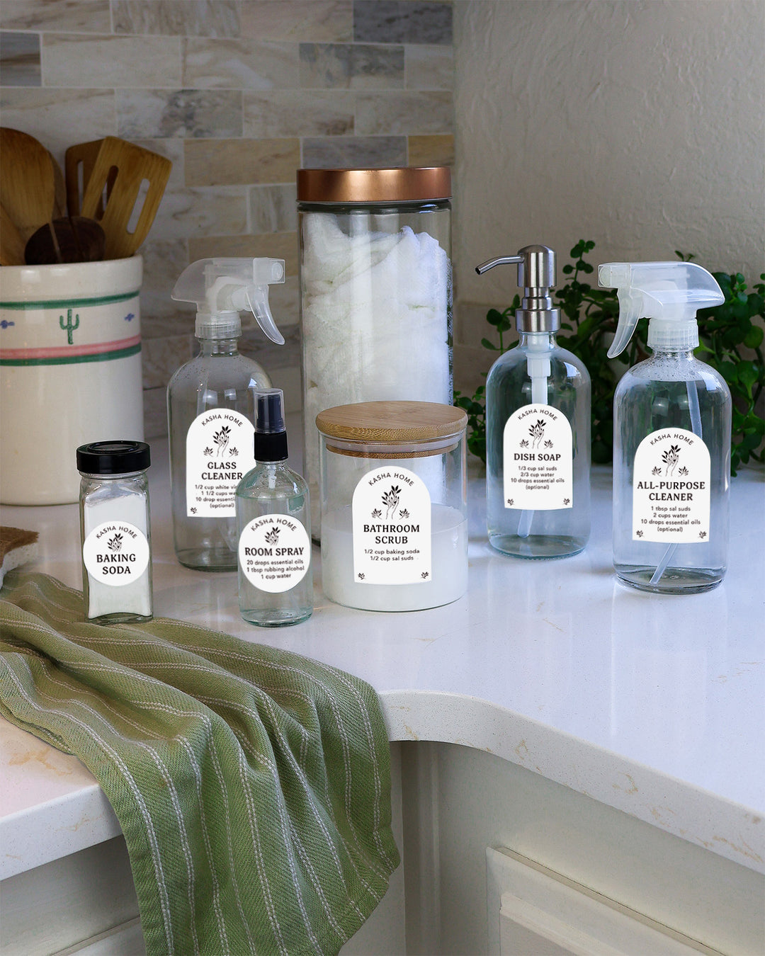 Non-Toxic Cleaning Labels and Recipes - Sal Suds - Black and White