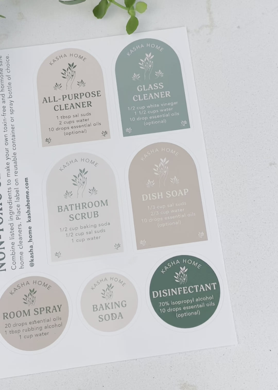 Non-Toxic Cleaning Labels and Recipes - Sal Suds